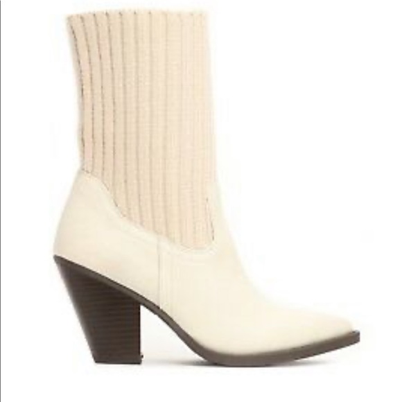 Fashion nova Mid Calf faux leather sock boots 10